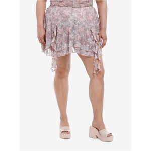 Fairycore Ethereal Floral Hanky Hem Mesh Skirt Plus Size 2